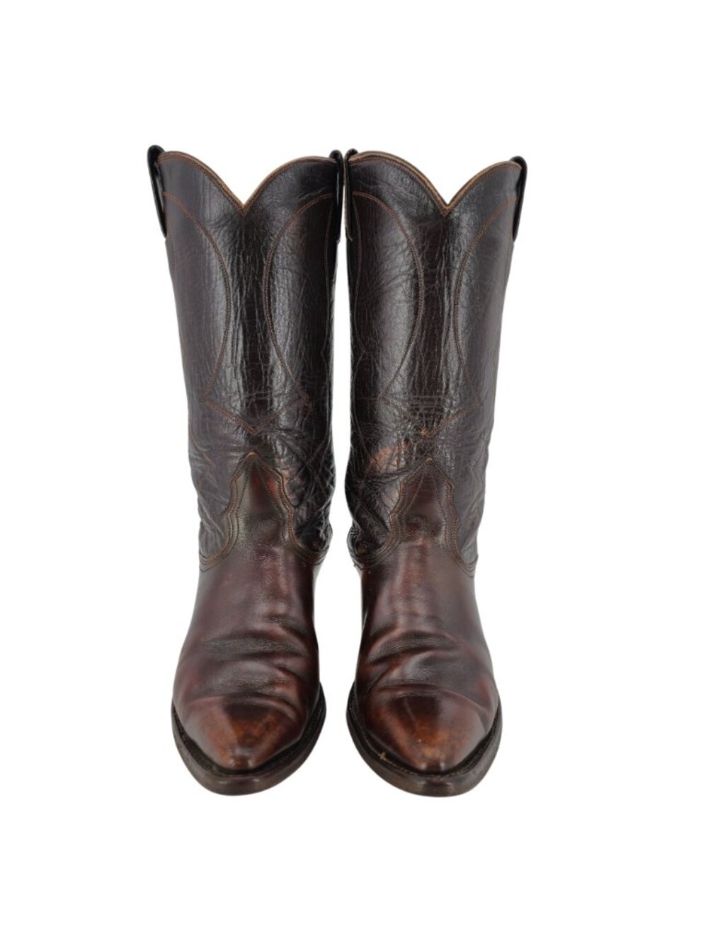 Vintage 1960s Nocona Cowgirl Boots Womens 5.5C Brown Leather Cowboy Western USA - Picture 3 of 16